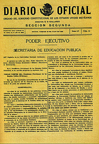 Ley Orgánica de la Universidad.