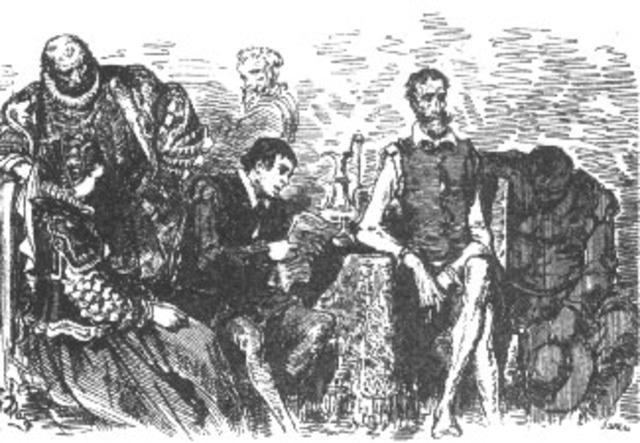 Se encuentra con unos aventireros quieres lo quian hacia las guardas de camacho