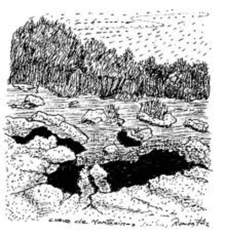 Despues en su trayecto Don quijote encuentra una cueva a la cual entra y al salir ñe cuenta todas la maravillas a su vasallo