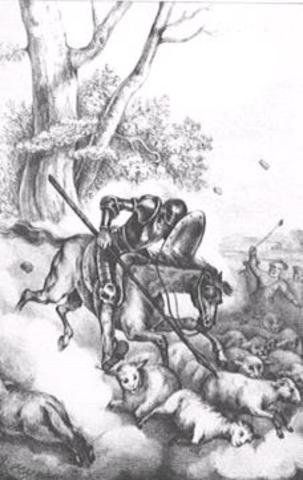 el quijote y las ovejas