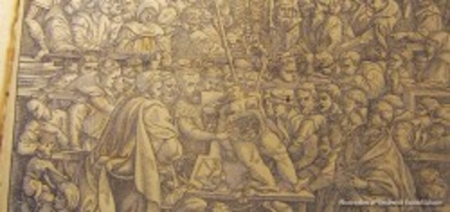 the first publishing of Vesalius' seven volume De humani corporis fabrica