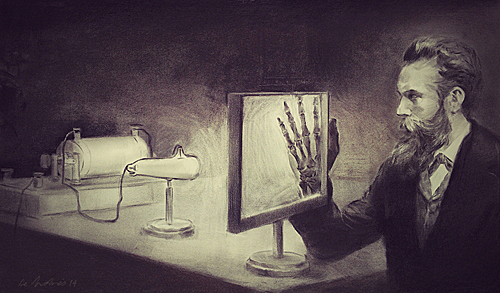Wilhelm Röntgen descubre los rayos X.