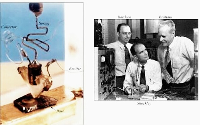 JOHN BARDEE, WILLIAM SCHOCKELY, WALTER BRATTAIN (invención del transistor)