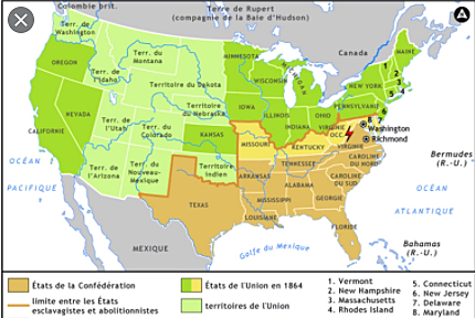 MAP OF US WHEN THE CIVIL WAR