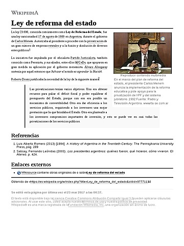 LEY DE REFORMA DEL ESTADO-LEY DE EMERGENCIA ECONÓMICA