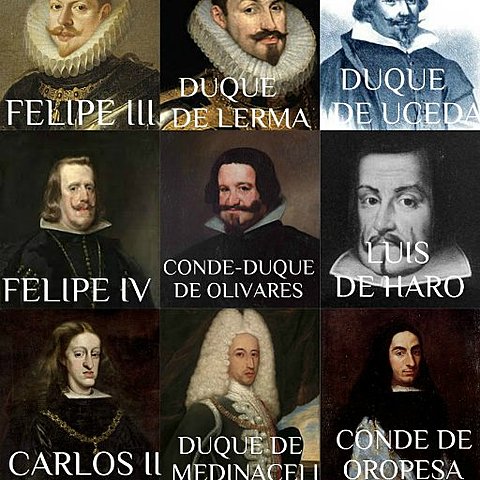 El rey Carlos II deja el gobierno en manos de diferentes validos.