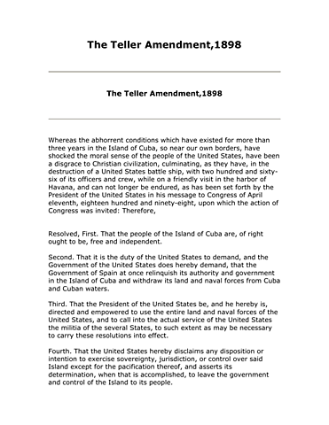 The Teller Amendment