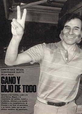 TRIUNFA  CARLOS MENEM EN LAS ELECCIONES