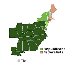 First Two-Party System Created (Dem-Rep vs Federalist)