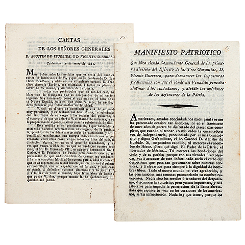 Carta de Vicente Guerrero y Agustín de Iturbide