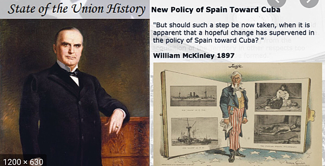 President McKinley addresses Congress to Cuba.