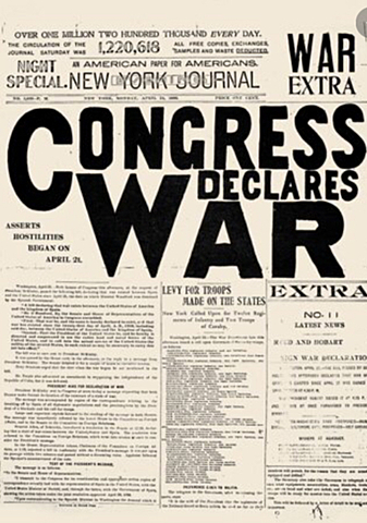 U.S. declares war on Spain.