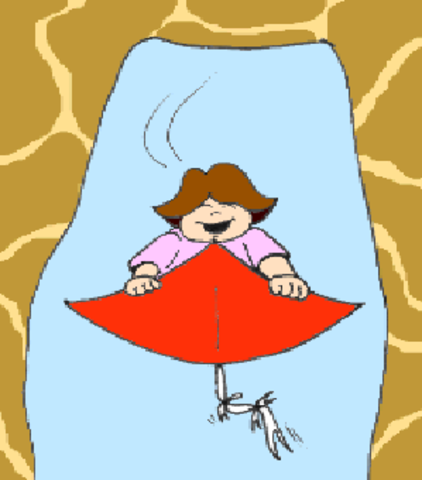 She flew right between the legs of a big giraffe!