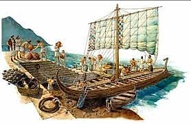 Íberos y fenicios comercian.