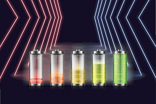 battery based on lithium- or sodium-glass