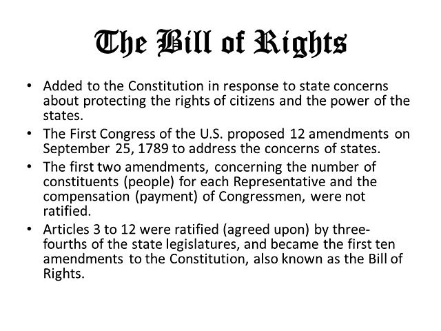 Bill of Rights Added to U.S. Constitution