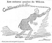Proclamación de los Catorce Puntos del presidente americano Woodrow Wilson