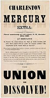 South Carolina secedes from the United States