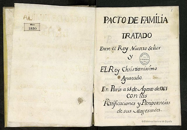 Tercer Pacto de Familia y derrota en la guerra de los Siete Años.