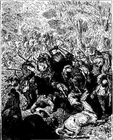 don quijote en la pelea con los gallegos