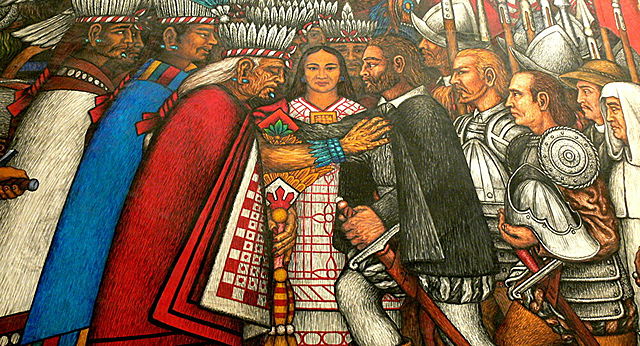 ENCUENTRO DE HERNAN CORTES Y MALINCHE