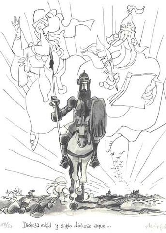 Comienzo de  la aventura de Don quijote