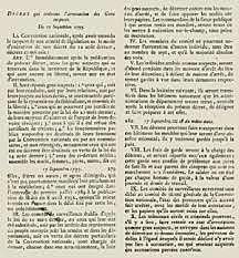 Law of 22 Prairial repealed along with release for the prisoners