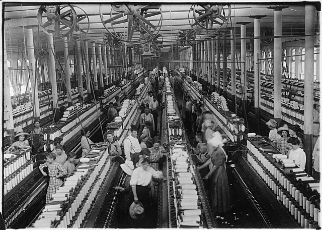 Lowell, Massachusetts Textile Mill Employs Women