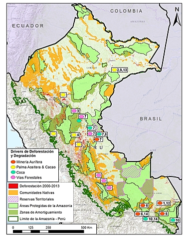 Mapa Amazonía 2015: Deforestación 2000-2013”
