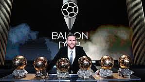 Messi receives his sixth Ballon d'Or.