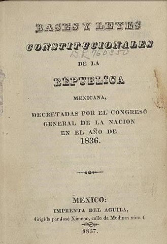 Proyecto para las Bases para la Nueva Constitución 1836
