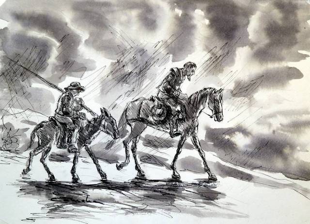 Don quijote pelea con leones