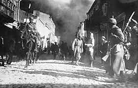 Rusų kariuomenė pasitraukimas Miesą užėmė vokiečių kariuomenė