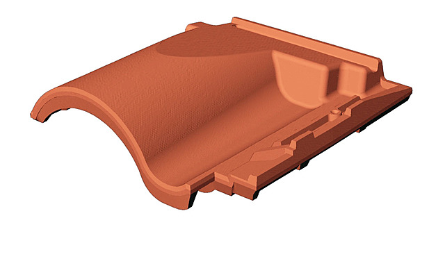 Teja con encaje y molde pequeño.