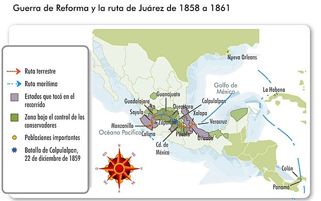 Llegada a Colima de Benito Juárez