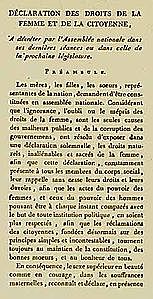 DECLARACIÓ DELS DRETS DE LA DONA PER OLYMPE DE GOUGES