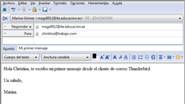 PRESENTACIÓN DEL CORREO ELECTRÓNICO