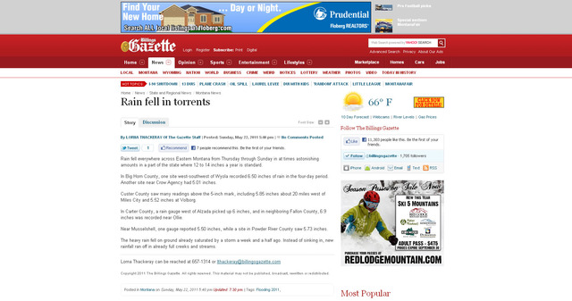 Heavy Rains Hit Montana