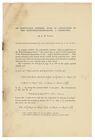 Writes his most widely known paper: "On Computable Numbers"