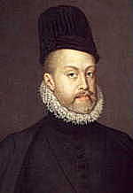 Felipe II coronado rey de España y sus posesiones Europeas y de Ultramar