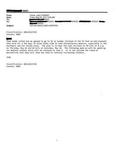 Discussions of 60,000 cfs