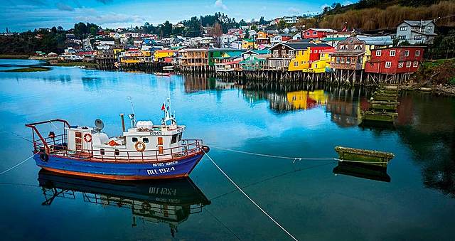 Desembarco en Isla Chiloé, Chile.