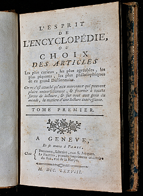 Publicació de l'enciclopèdia de la ilustració.