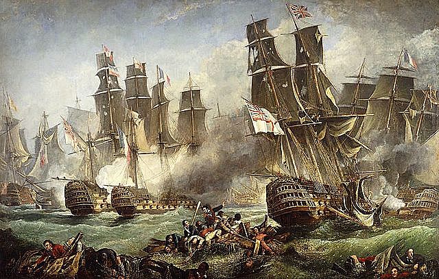 British defeated the combined French-Spanish fleet at Trafalgar