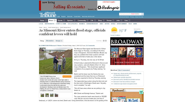 Bismarck Hits Flood Stage