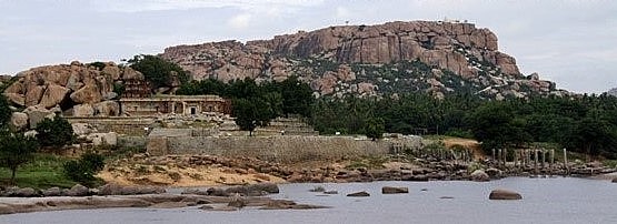 The conservation of the Chandramauleshwar temple, Hampi, Karnataka, India: The purpose of project was to conserve embankment walls thereby preventing the temple from flood