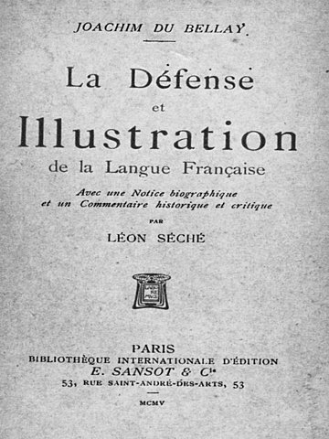 Défense et Illustration de la langue francaise (1549)