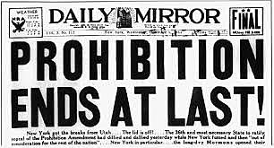 Eighteenth Amendment to the Constitution is ratified