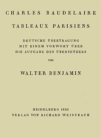 Die Aufgabe des Ubersetzers (1923)