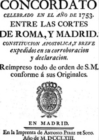Primer concordado entre España y la santa sede
